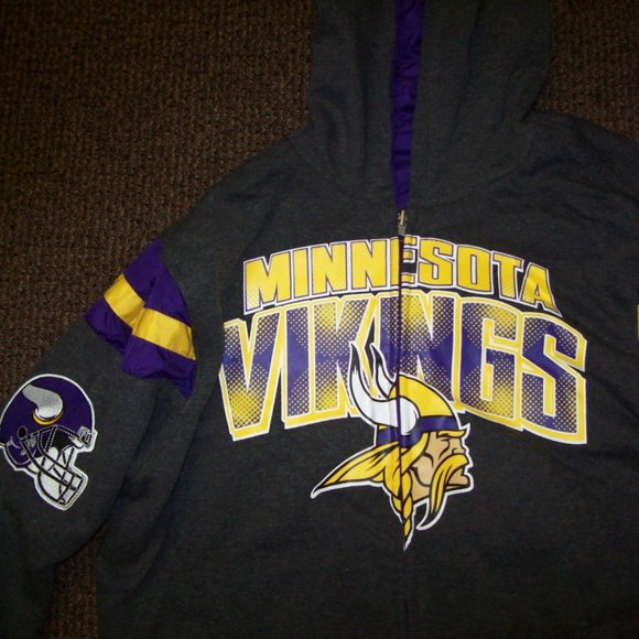 MINNESOTA VIKINGS Reversible Hooded Jacket   LARGE - Picture 9 of 11